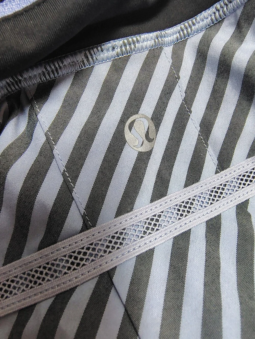 Lululemon Run: Pace Setter Skirt Stripe Black & Polar Haze Women's 10 Pickleball